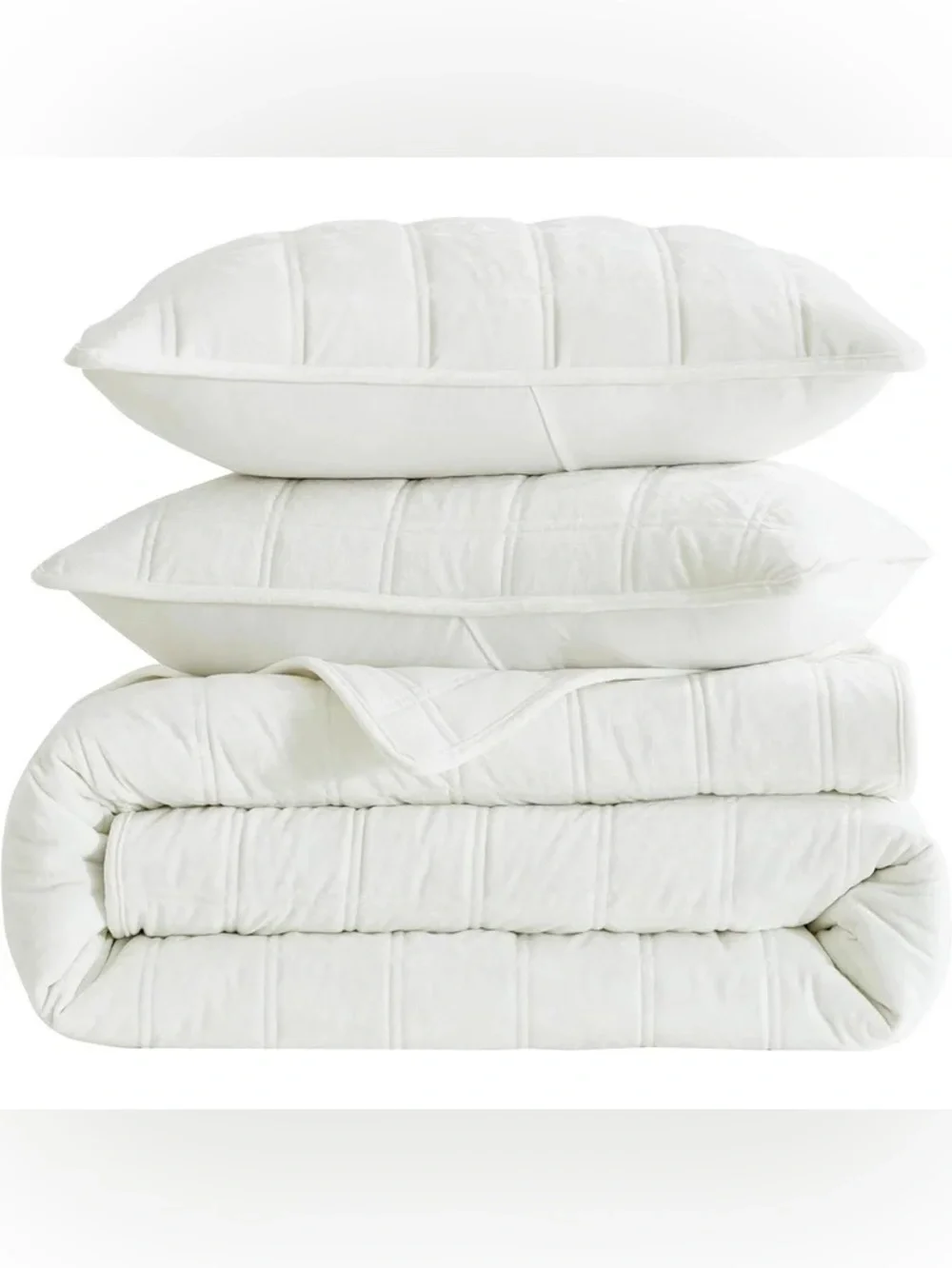 Classic White Quilted Comforter Set by